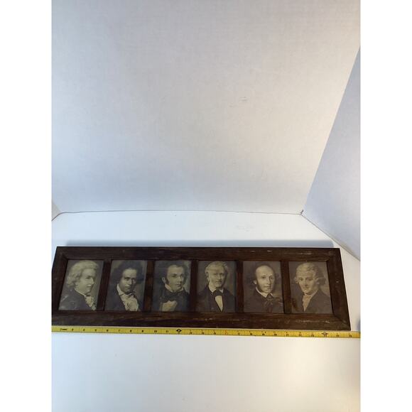 1890s Mozart Beethoven Liszt Wagner Lithograph Composers lot Framed vtg - Picture 4 of 6